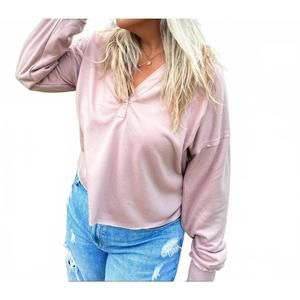 NEW BLAKELY rowan raw hem hoodie in mocha